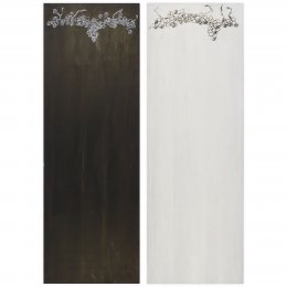 Diptyque, rectangle noir blancHuile sur toile 60x170 cm 2X