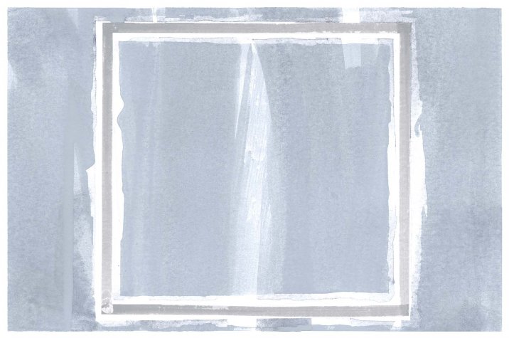 Border #08-Water color and vinylique on paper pasted on aluminum, 29x19 cm