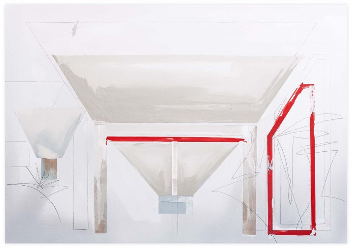  Sand silo, 2014, Vinyl on paper marouflé on aluminium, 100x70 cm