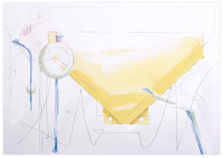 Silo jaune, 2014Vinylique sur papier marouflé sur aluminium, 100x70 cm