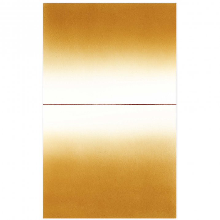 Horizontal 18 -[*->http://www.xtraces.com/2017/07/]-Mine polychrome et aérographe sur papier marouflé sur aluminium, 53 x 33 cm