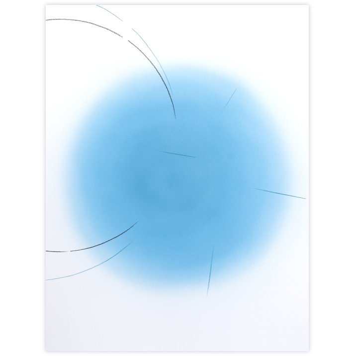  R_N°07, 2024Peinture vinylique, graphite et mine polychrome sur papier marouflé sur châssis en aluminium62 x 47 cm